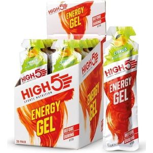High5 Quick Release Energy Gel zakjes met natuurlijk fruitsap (20 x 40 g) (citroen)