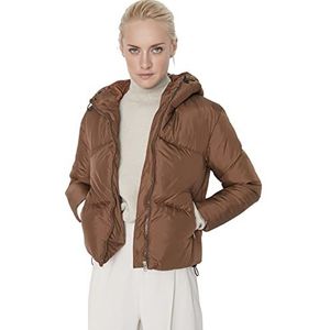 Trendyol Regular winterjas met capuchon Damesmantel (1 stuk), Bruin