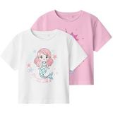 NAME IT Nmffrejane 2P Ss Nreg Top pour fille (lot de 2), Blanc lucent, 116