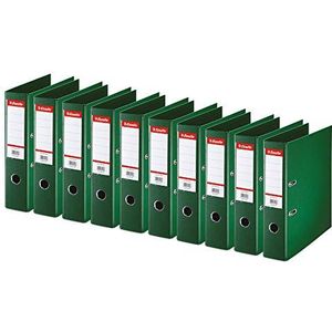 Esselte Standaard, verpakking van 10 x ordners, groen, rugbreedte 75 mm, A4, PP, 320230