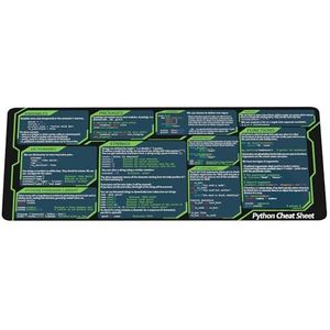 Designfullprint Python Cheat Sheet Beginner Muismat Python Referentie Gids Python CheatSheet Desktop Pad Software Engineers IA KMH Programmeur Cadeau