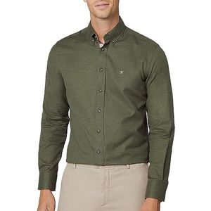 Hackett London Flanellen multi trim overhemd heren, Groen (groen)