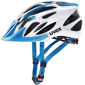 uvex Flash, lichtgewicht uniseks off-road helm, aangepaste maatpasvorm, wasbare binnenvoering, wit/blauw, 57-61 cm