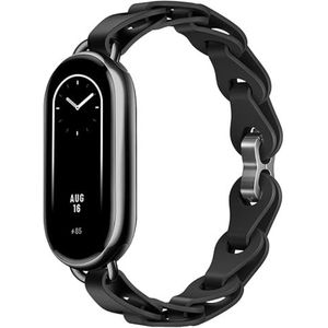 XIHAMA Bandje compatibel met Xiaomi Smart Mi Band 8, siliconen band met ringgesp, reservearmband voor Mi Band 8 smartwatch voor dames
