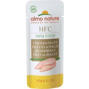 Almo Nature HFC Mini Food natvoer voor volwassen katten, kipfilet - zak van 3 g