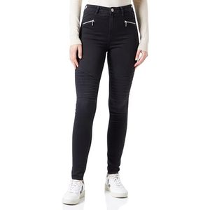 ONLY Onlroyal Hw Biker Zip Ext Dnm Skinny Jeans voor dames, zwart.