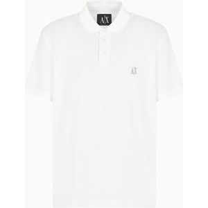 Armani Exchange Icon Project Poloshirt voor heren, geborduurd logo, ecru, L, ECRU, L
