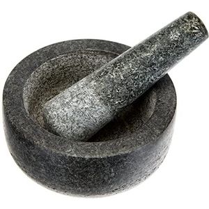 JADE TEMPLE Vijzel van steen met stamper, graniet, grijs, graniet, grijs, 14 x 7,7 cm