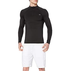 Damart Sport - Heren T-shirt met ritssluiting – Thermolactyl Easy Body – Warmtegraad 3 – 1. ademend, warm en stretch, Zwart (zwart 49956-17010)