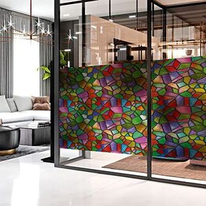 Vitrail Raamfolie, ondoorzichtig, meerkleurig - stickers voor glazen ruiten en douchedeur - 40 x 100 cm