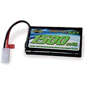 Carson 500608229 9,6 V/1500 mAh NiMH Power Battery TAM – oplaadbaar, met Tamiya-stekker, accu voor RC auto, reservebatterij voor auto, afstandsbediening, hoge kwaliteit, modelbouw