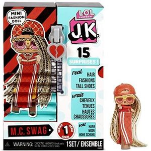 LOL Surprise JK Mini Fashion Doll, 15 verrassingen, kleding en accessoires - voor kinderen van 6 jaar op - M.C. Swag