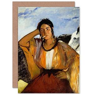 Edouard Manet wenskaart met opschrift ""Gypsy"", met lege envelop