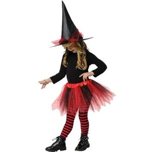 Rubies Rode tutu-heksenkostuum voor meisjes, tutu-rok en hoed, officieel Halloween, carnaval, feest en verjaardag