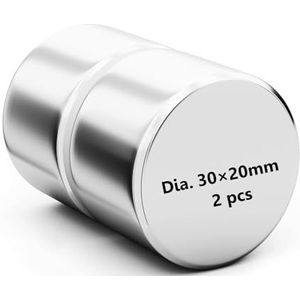 Realth Neodymium magneten sterke permanente neodymium schijf 30 mm x 20 mm voor koelkast kantoor wetenschappelijk project en handwerk 2 stuks (MC302)