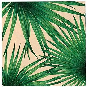 Talking Tables 20 stuks tropische zomerservetten | palmblad roze papieren servetten voor Hawaii, Luau, picknick, decoupage