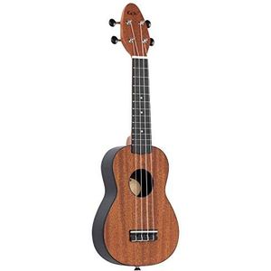 Ortega Guitars K2-MAH-L sopraanukelele voor linkshandigen, Keiki K2, starterset, tuner, riem, 5 plectrums en mahonie houten koord tas