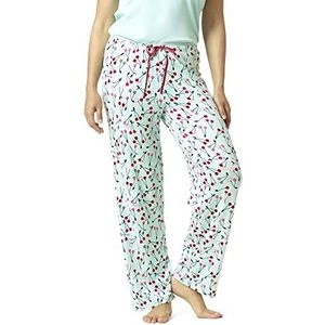 HUE Pyjama, gebreid, bedrukt, pijama-kousen, voor dames, Veer - Zeer Cherry