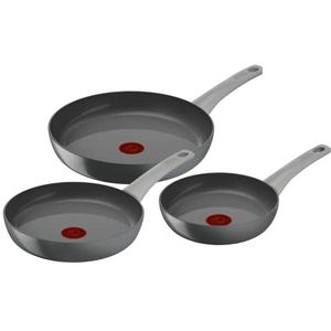 Tefal Set van 3 pannen 20/24/28 cm, inductie, keramische antiaanbaklaag, thermo-signaal kookindicator, eco-design, gezond koken, gemaakt in Frankrijk, Renew On C4279132