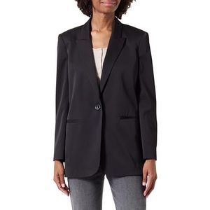 Pinko Grineo Veste Satin Mat Blazer Femme, Z99_Noir Limousine, 40