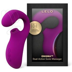 LELO Enigma Seksspeelgoed met dubbele stimulatie, vibrators voor dames, clitoris, 8 vibratiemodi, LELO vibrators voor dames, seksspeelgoed, diep roze