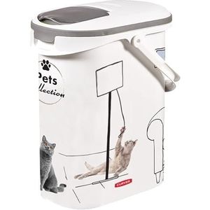 Curver Voedselcontainer voor katten, 10 l/4 kg, huisdiercollectie, luchtdichte opslag voor kattenvoer, 19 x 30 x 35 cm