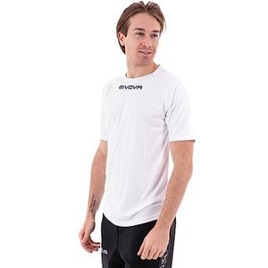 givova One-mac01 T-shirt voor volwassenen, uniseks, met korte mouwen, Wit.