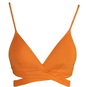 Trendyol Haut de Bikini en Tricot pour Femmes Maillot de bain, orange, 40