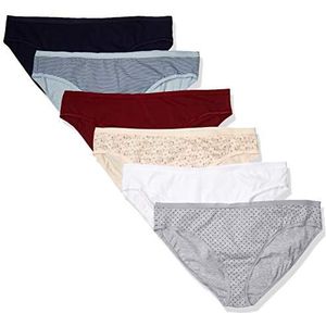 Amazon Essentials Lot de 6 culottes de bikini en coton pour femme (disponible en grande taille), multicolore/pois/floral/rayures, taille 5X