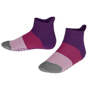 FALKE Uniseks kinderpantoffels kleurblok sokken antislip noppen op de zool betere grip dikke binnenkant fantasie gesp gestreept ademend duurzaam katoen 1 paar, Milieuvriendelijk 6963 diep lila blauw