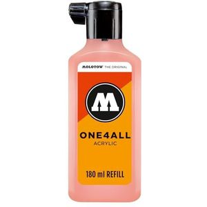 Molotow One4All Acryl navulverpakking 180 ml (inkt voor het vullen van acrylmarkers, hoge dekking en permanent, sneldrogend, voor bijna alle oppervlakken) 244 koraal