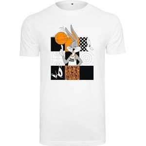 Mister Tee Space Jam Bugs Bunny Basketbal T-shirt voor heren, Wit.