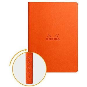 RHODIA 116464C Notitieboek van zachte stof, A5, gestippeld, 64 pagina's, lichtbruin papier, 90 g/m², omslag van kunstleer, collectie Rhodiarama