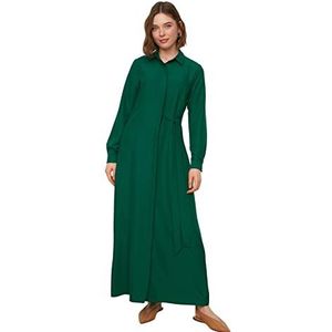 Trendyol Femme Robes Maxi Skater Régulières Tissus Modestes, vert, 40