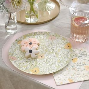 Ginger Ray Ditsy 8 stuks papieren borden met bloemenprint voor babyshower pastel