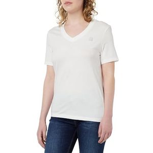 Calvin Klein Jeans Embro Ck Logo V-hals T-shirt Gebreide tops S/S Dames, Helder Wit