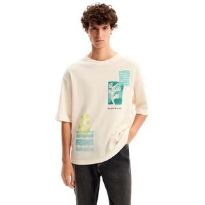 Desigual T-shirt Cam_Gardener pour homme, Blanc., XL