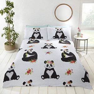 Rapport Home Panda Fun-Filled rapport, katoenen beddengoed, meerkleurig, 2-delig, afmetingen: 135 x 200 cm