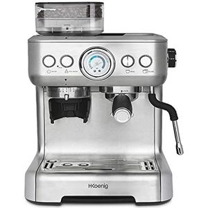 H.Koenig Espressomachine met molen EXPRO980, 2,7 l, 250 g reservoir, 15 maalmaten, Italiaanse pomp, personaliseerbare dosering voor 1 of 2 kopjes, thermoblok, druk 20 bar