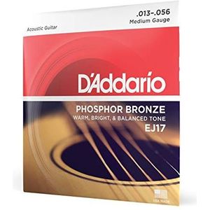 D'Addario EJ17 fosforbronzen snaren voor akoestische gitaarsnarenset, middellange gauge .013-.056