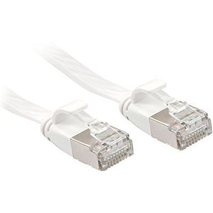 LINDY Cat.6A netwerkkabel, plat, U/FTP, wit, 3 m