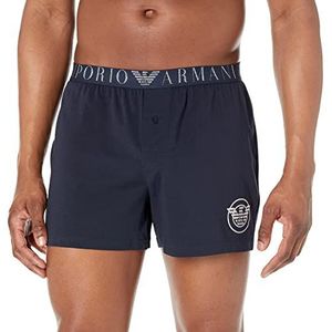 Emporio Armani X-mas boxershorts voor heren, van elastisch katoen, marineblauw, maat S, Marinier