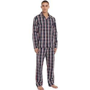 Tommy Hilfiger Ls pyjama voor heren, Global Stp Check Desert Sky