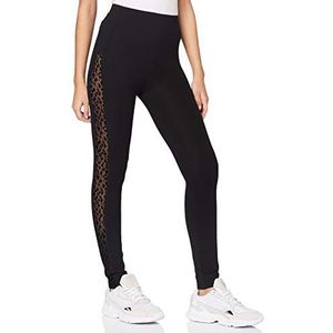 Urban Classics Gestreepte leggings voor dames, zwart.