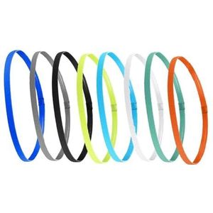 Vhger 8 stuks elastische antislip siliconen hoofdbanden voor kinderen en volwassenen, sporthoofdband voor voetbal, basketbal, yoga, hardlopen (8 kleuren)