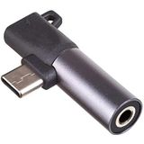 AKYGA AK-AD-62 USB type C naar USB type C/jack 3,5 mm hoofdtelefoonadapter voor Android, zwart