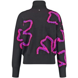 Gerry Weber 35701 Sweatshirt voor dames, zwart/paars/roze