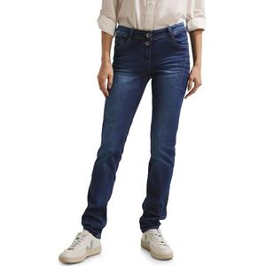 Cecil B376930 Mid Blue Dames Jeans, Mid Blue Wash.