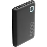 Cellularline | ESSENCE 5000 Power Bank | 5000 mAh draagbare oplader - 1 x USB-C ingang, 1 x 10,5 W USB MICRO - 1 x USB 12W uitgang - Zwart