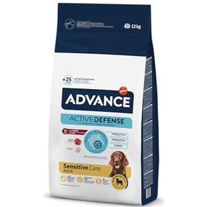 ADVANCE Sensitive - Medium-Maxi droogvoer voor volwassen honden, voor tand- en huidgevoeligheden, met lam en rijst, 12 kg